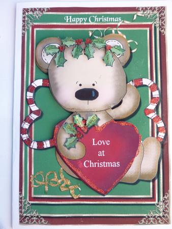Love at Christmas Card Topper by Rosina Walker