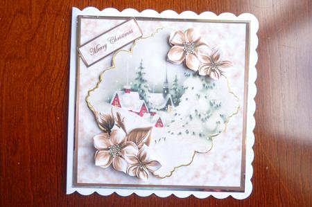 Snow Village in the Moonlight Card and Decoupage by Rosina Walker