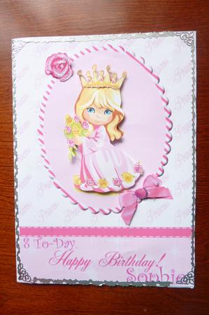 Little Princess Card Front with Decoupage Layers by Rosina Walker