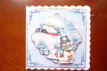 Snowman in the Field Card with Topper and Decoupage by Rosina Walker