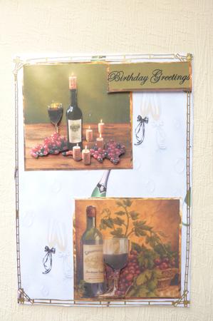 Wine Lovers Card Front with Toppers by Rosina Walker