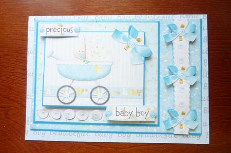 Precious Baby Boy Card Front with Layering Elements by Rosina Walker