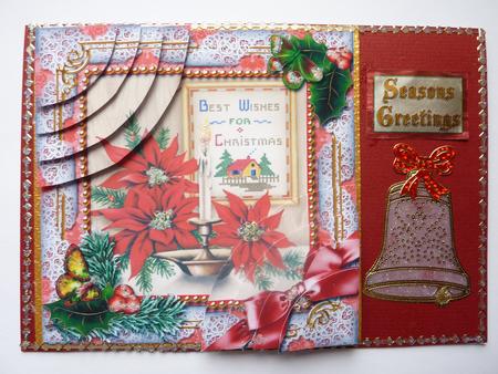 Poinsettia Holly 6 Inch Duo Corner Stack Card Front by Rosina Walker