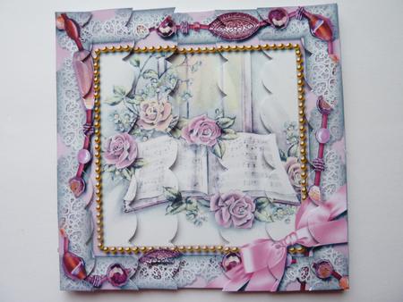 Songbook Beaded 5inch Square Scalloped 2 Side Stacker by Rosina Walker