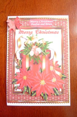 Lovely Christmas Pointsetia and Present by Rosina Walker