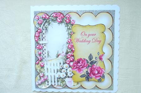 Lemon Rose Arch Wedding Day 8in Scallop Topper by Rosina Walker