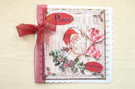 Vintage Santa Peace Music Topper & Decoupage by Rosina Walker