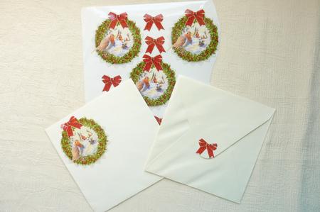 Christmas Robin Holly Wreath, Snow Scene 8 x 3" Card Toppers by Rosina Walker