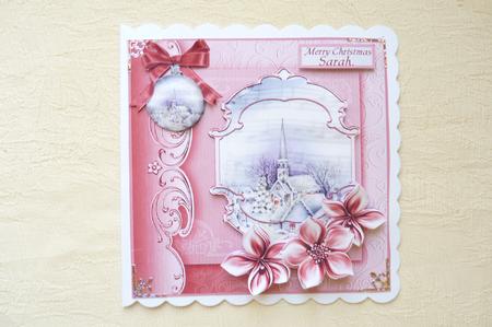 Vintage Church and a Bauble Card with Topper by Rosina Walker
