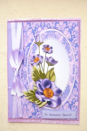 Beautiful Lilac and Pink Card Front by Rosina Walker