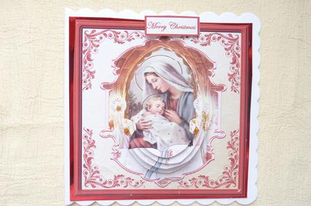 Baby Jesus and Mother Card with Eclipse Pyramid Layers by Rosina Walker