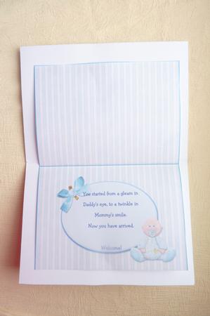 Matching Insert for Precious Baby Boy Card Front by Rosina Walker