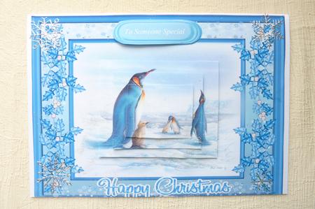 Lovely Christmas Penquins and Baby ( Pyramarge) by Rosina Walker