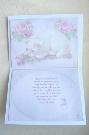 Sweet Vintage Cat with Roses Insert by Rosina Walker