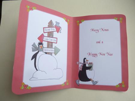 Penguin Xmas Insert by Rosina Walker