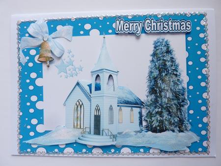 Church, in a Snow Blue Frame by Rosina Walker