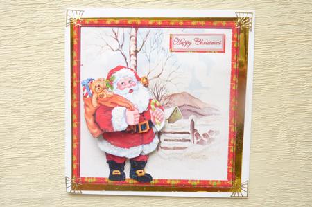 Santa is Walking Today Card with Decoupage by Rosina Walker