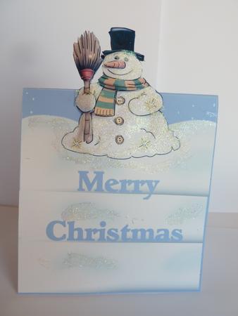 Happy Snowman Over the Edge Card by Rosina Walker