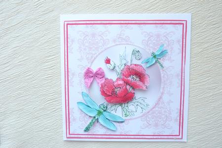 Poppies and Dragonflies Decoupage Topper by Rosina Walker