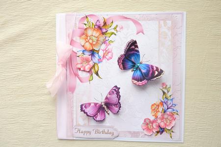 Lovely Pnk Flora Flowers and Butterflys by Rosina Walker