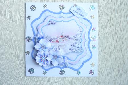 Snowy Church Christmas Bracket Topper Decoupage & Insert by Rosina Walker