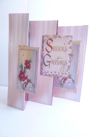 Poinsettia No Hole Double Fold Back Card by Rosina Walker