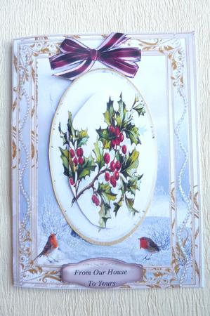 Beautiful Christmas Hollly and Robins,( Pyramarge ) by Rosina Walker