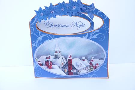 Rooftops Christmas Night Aperture Decoupage Card Mini Kit by Rosina Walker