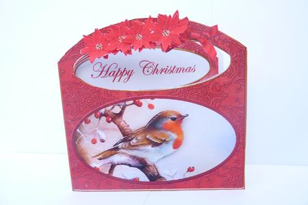 Red Robin Happy Christmas Aperture Decoupage Card Mini Kit by Rosina Walker