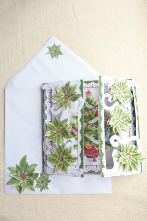 Elegant Tree Green Fancy Swirl Gatefold Card & E Kit by Rosina Walker