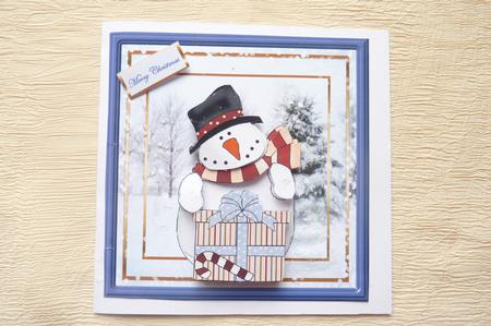 Pressie from the Snowman Card with Decoupage by Rosina Walker