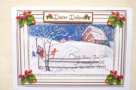 Christmas Fun in the Snow Decoupage Topper by Rosina Walker