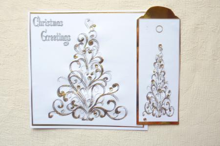 Xmas Glitter Tree Gold by Rosina Walker