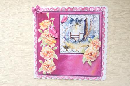 8x8 Silk, Lace and Roses Woodland Scene Decoupage Sheet by Rosina Walker