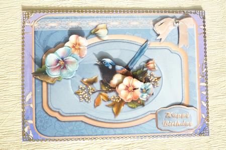 Blue Magic Garden Rounded Card Front by Rosina Walker