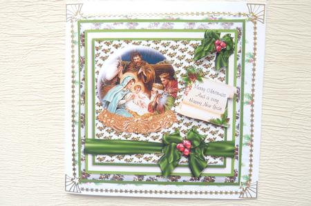 Nativity Scene in a Snow Globe Card Front & Insert by Rosina Walker
