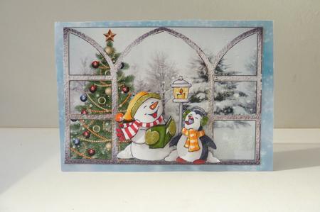 Singing in the Lamplight Card with Decoupage by Rosina Walker