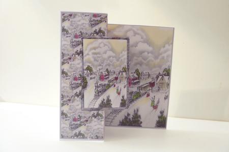 Christmas Train No Hole Fold Back Card by Rosina Walker