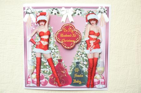 Christmas Santa Baby 8x8ins Decoupage Topper by Rosina Walker