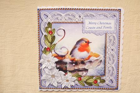 Blue Robin Grandad at Christmas 8in Sentiment Topper by Rosina Walker