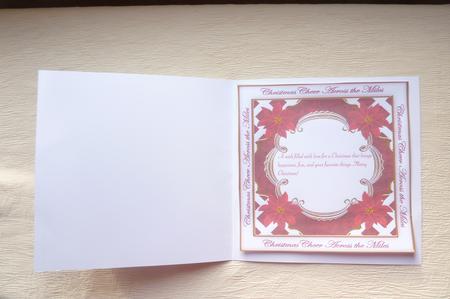 Red Poinsettia Across the Miles Lattice 8in Insert Panel by Rosina Walker