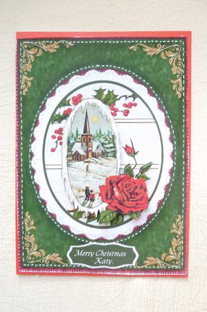 A4 Lovely Christmas Church Scene by Rosina Walker