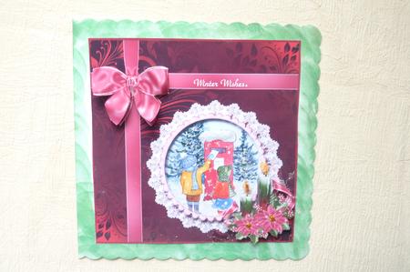 8x8 Posting a Letter with Poinsettia and Candle Decoupage by Rosina Walker