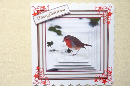 A Christmas Robin 5'' Square Card Front by Rosina Walker