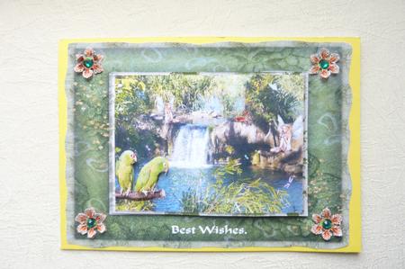 Fairy Waterfall the Fairies Secret Pool Decoupage Card by Rosina Walker