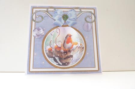 Blue Robin 3D Bauble 8in Card Front Mini Kit by Rosina Walker