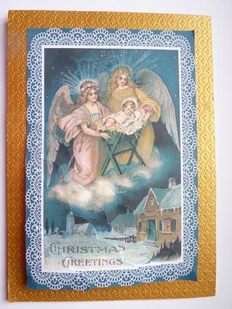 Angels Watching Over Baby Jesus by Rosina Walker