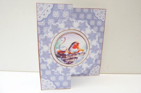 Blue Robin Doily Faux Fold Back Card Mini Kit by Rosina Walker