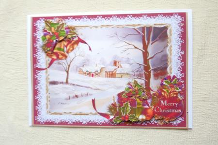 Framed Christmas Scene 5x7 Pyramid by Rosina Walker