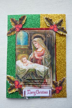 Mary with Baby Jesus in the Stable Pyramids by Rosina Walker
